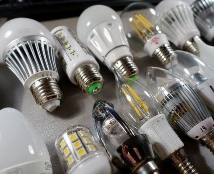 Een rij LED-lampen