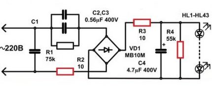 Schemat sterownika lampy LED