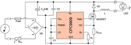 Multifunctioneel elektrisch circuit van LED-lamp