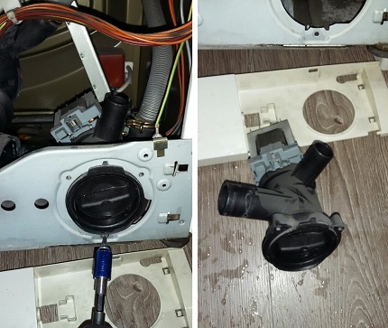 Afvoerpomp en mondstuk reinigen