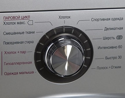 Bedieningspaneel voor stoom wassen