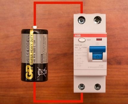 Test RCD na baterii