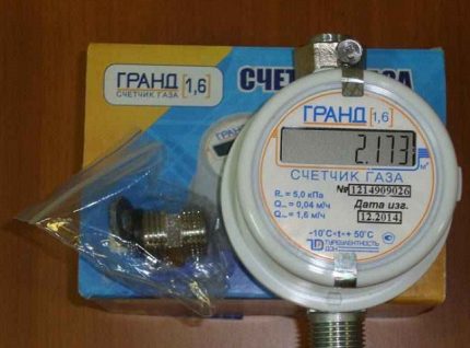 Gasmeter met verpakking