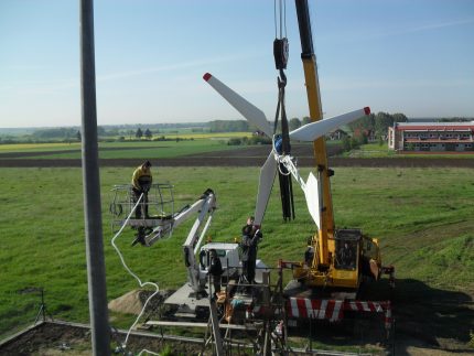 Installatie van een windmolen