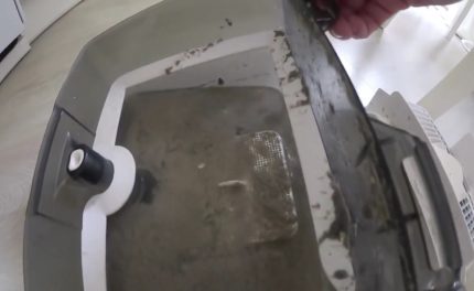 Marumi kolektor ng alikabok pagkatapos maglinis