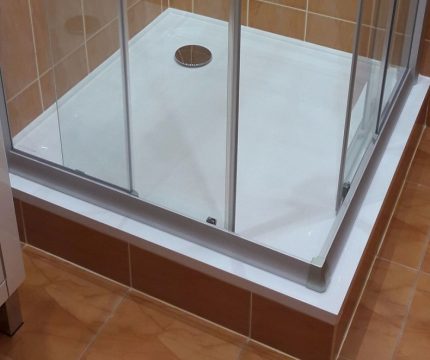 Douche met vierkante vorm