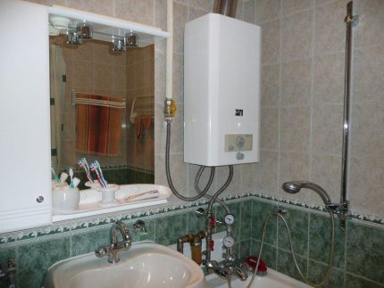 Gasboiler in de badkamer