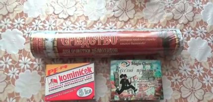 Products for cleaning chimneys from soot