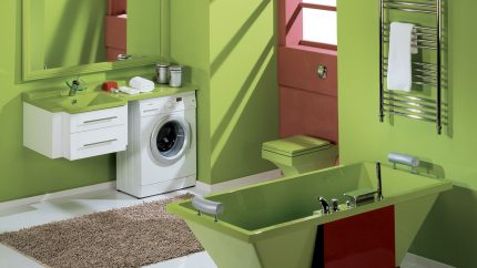 Wasmachine in het interieur