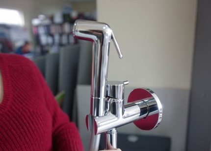 Ang hygienic shower mixer na may may hawak