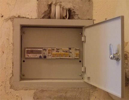 Elektrisch paneel aan de muur