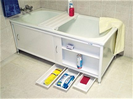 Sliding bath screen