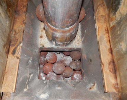 Cast iron cores in the furnace