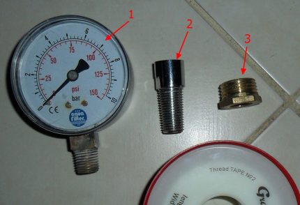 Các bộ phận của đồng hồ đo áp suất di động