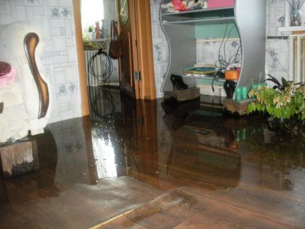 Flooding an apartment from a clogged sewer