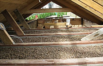 Exterior insulation with expanded clay