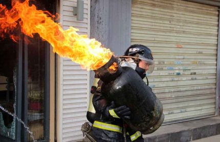 Gasfles branden