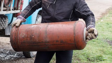 Onjuist transport van gasfles