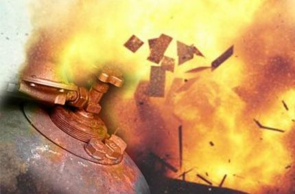 Vuurbal in de explosie van een cilinder