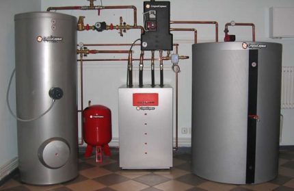 Boiler room na may sahig na gas boiler