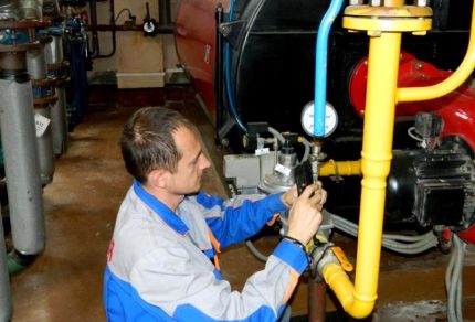 Uitschakeling van een gasketel bij de onderneming