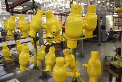 Verfkranen in productie