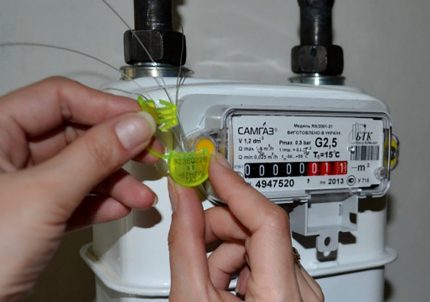 Zegel op de gasmeter
