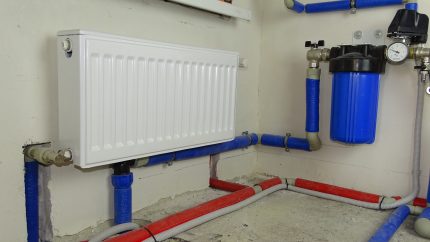 Radiator in een aparte stookruimte