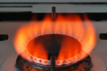 La combustion de gaz