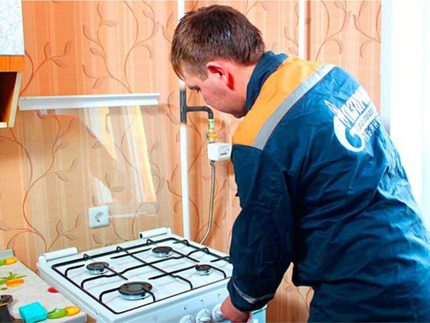 Aansluiting van een gasfornuis door een specialist