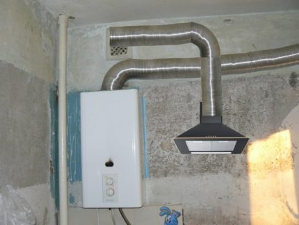 Gasketel en afzuigkap