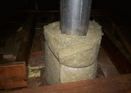 Minvata on the chimney