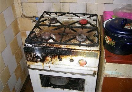 Gasfornuis na de explosie