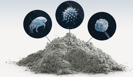 Dust and microorganisms living in it