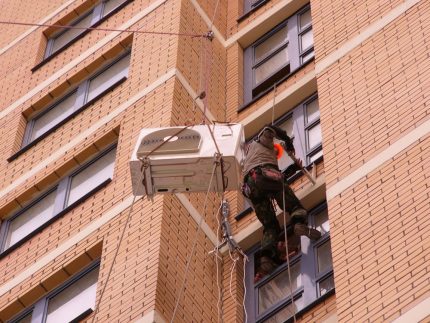 Lắp đặt một bộ điều hòa không khí bên ngoài