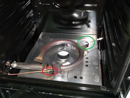 Elektrische ontsteking en thermokoppelbrander