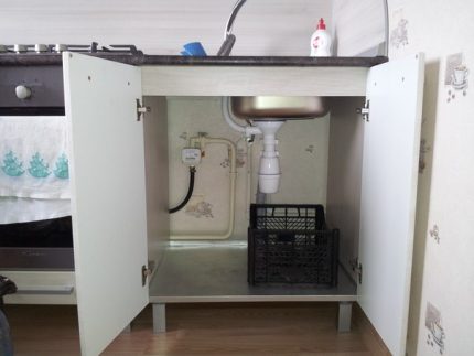Compteur de gaz sous l'évier