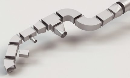 Elements for assembling plastic ducts