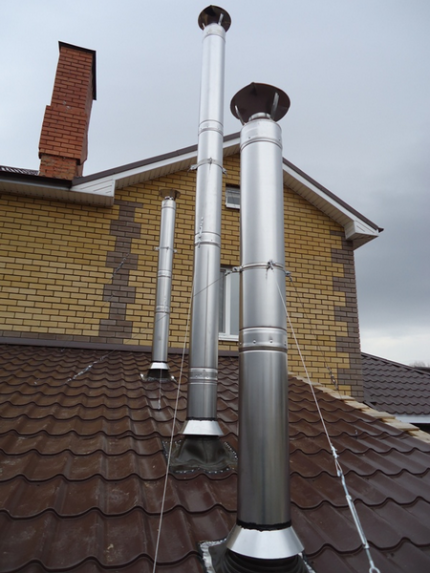 Pipes secured with cable ties