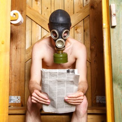 De stank van het toilet