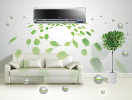 Air flow pattern from an air conditioner