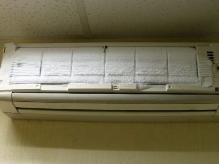 Icing of the air conditioner indoor unit