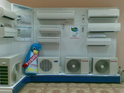 Rechthoekige airconditioners van verschillende afmetingen