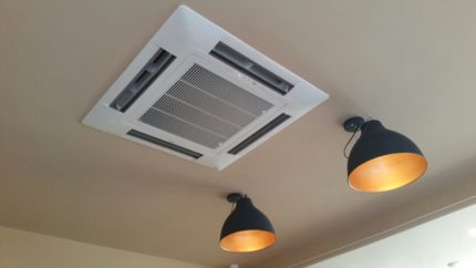 Airconditioner met vierkant plafond