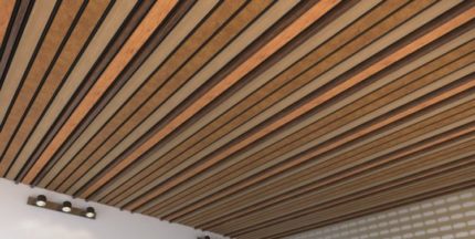 Plafond à lattes